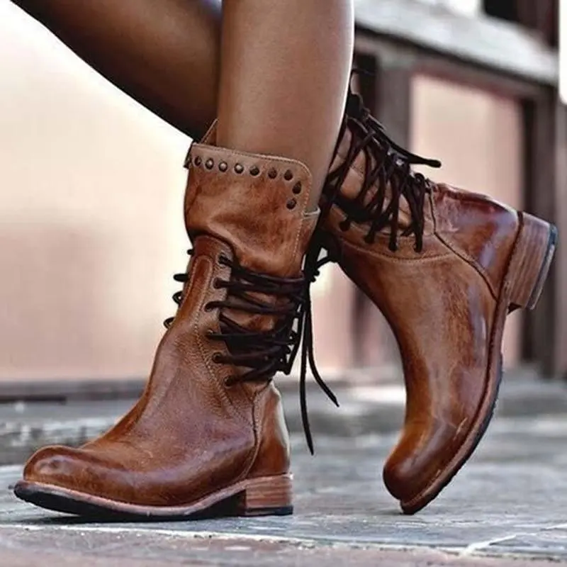 Herbstliche Stilvolle Leder Damenschuhe - Sophie
