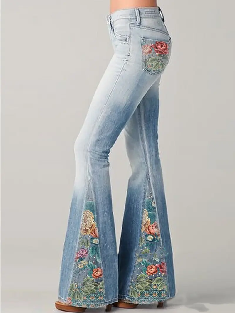 Herbstliche Trendige Flared Damen Jeans - Luna