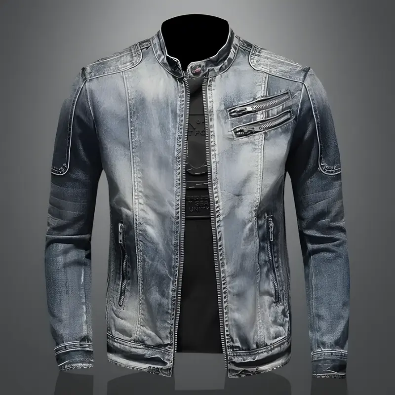 Herbstliche Vintage Denim Jacke für Herren - Maverick