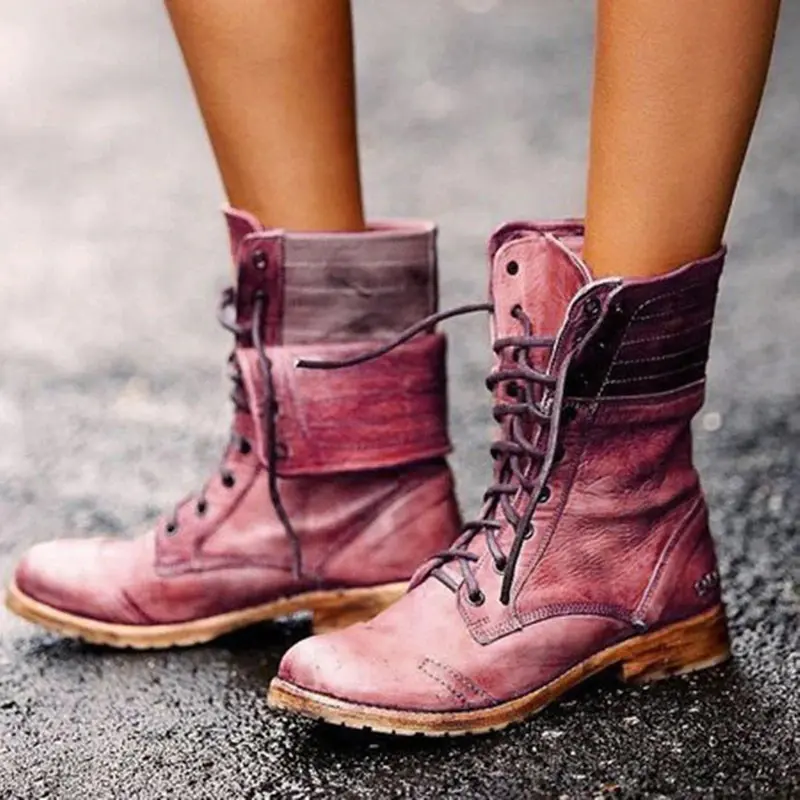 Herbstliche Vintage Schnürschuhe Damen - Elise