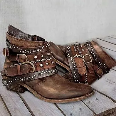 Herbstliche Vintage Slip-On Damenstiefel - Nora