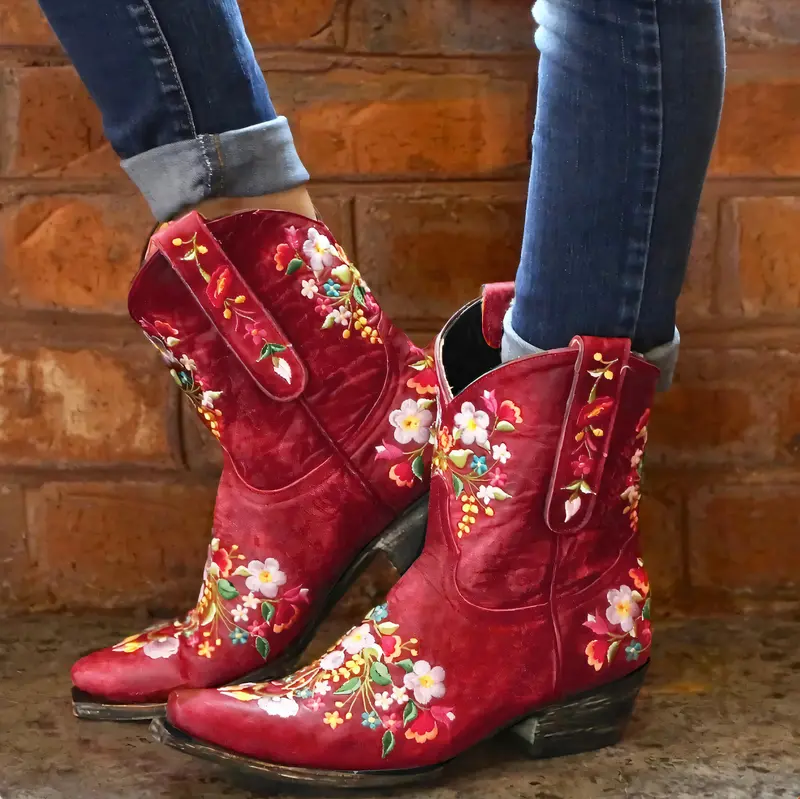 Herbstliche Wetterfeste Vintage Cowgirl Stiefel – Sierra