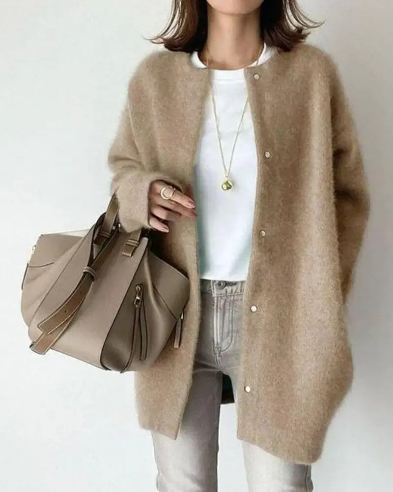 Herbstliche Woll-Mohair Damenweste - Elise