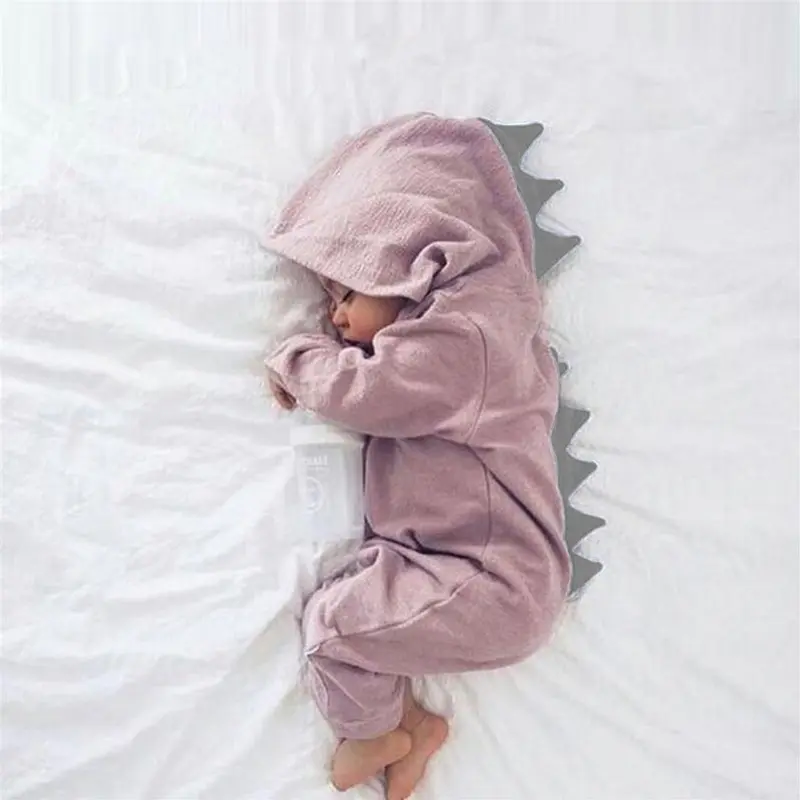 Herbstlicher Baby-Overall mit Dinosaurierkapuze – Herbstzauber DinoDream Onesie