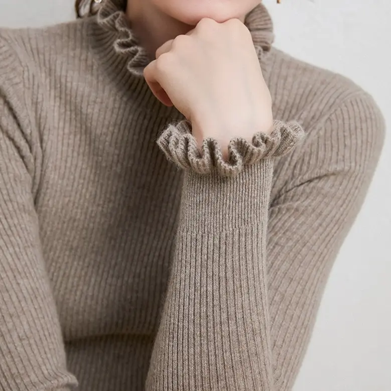Herbstlicher Damen-Kaschmir-Rollkragenpullover – Aurélie