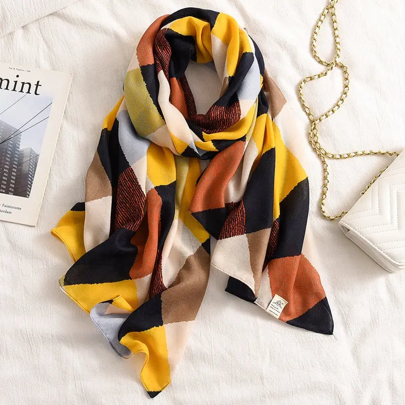Herbstlicher FunkyScarf I Kuscheliges Halstuch für Frauen