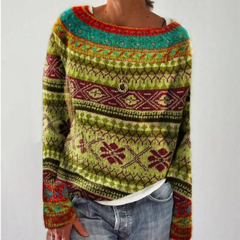 Herbstlicher gestrickter Pullover für Damen - Adeline