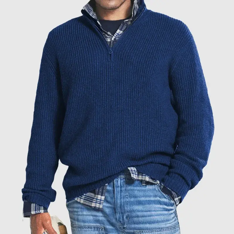 Herbstlicher Herren-Sweater mit Reißverschluss - Max