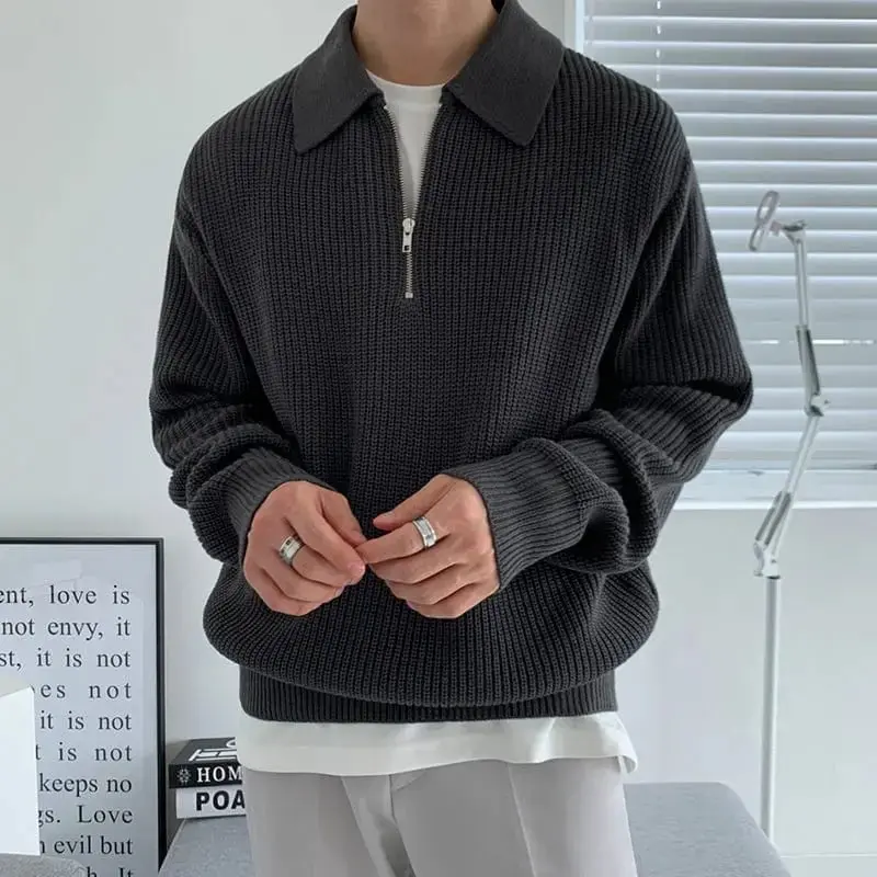 Herbstlicher Klassischer Zipped Herrenpullover - Wellington