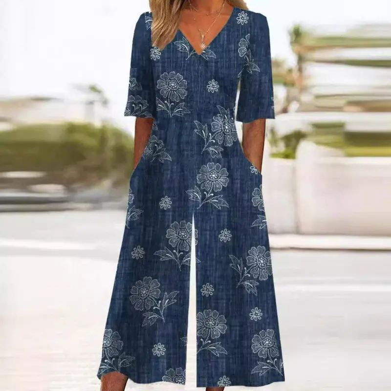 Herbstlicher & Stilvoller Damen Jumpsuit mit Weitem Bein – Elina