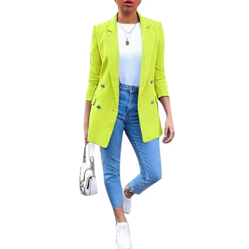 Herbstlicher Stilvoller Halb-Langer Damenblazer – Ava