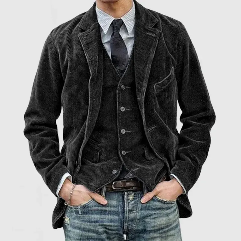 Herbstlicher Vintage Herren Blazer und Weste Set – Alexander