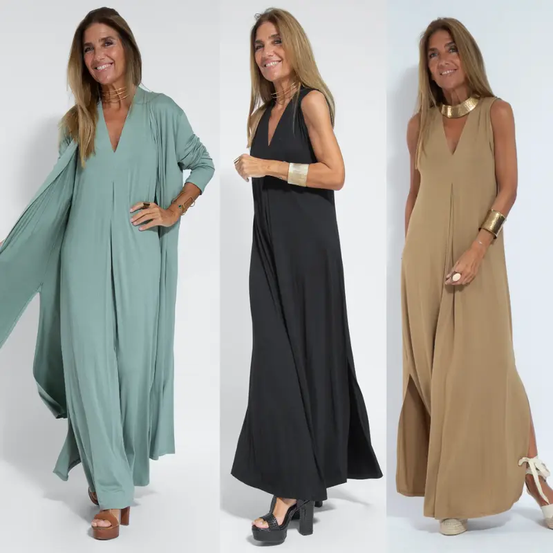 Herbstliches figurbetontes Kleid mit Weste – Valentina