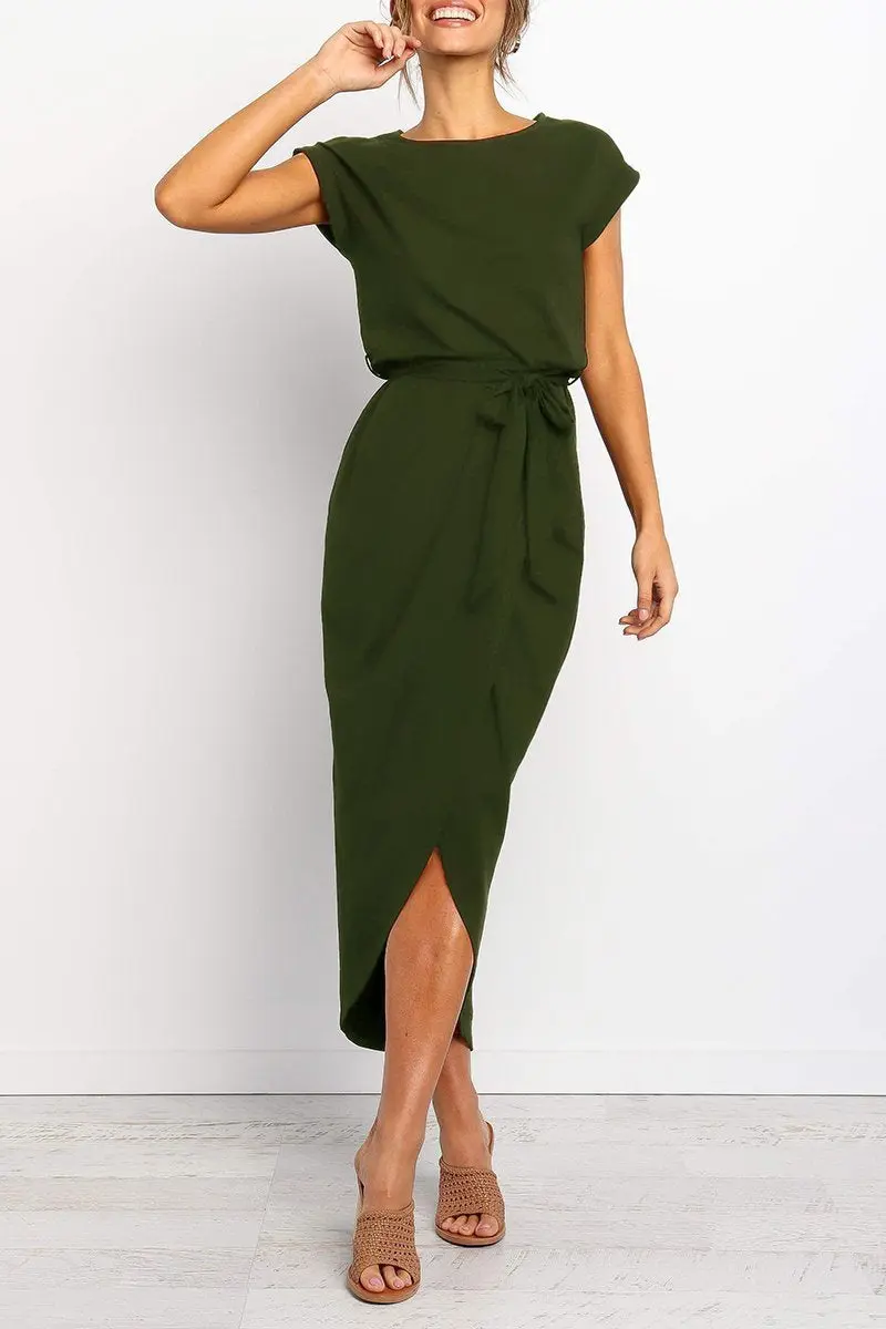 Herbstliches Lässiges Midi-Kleid – Isabella
