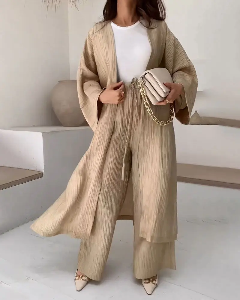 Herbstliches Lässiges Zweiteiler-Set Damen mit Weste und Hose – Thalia