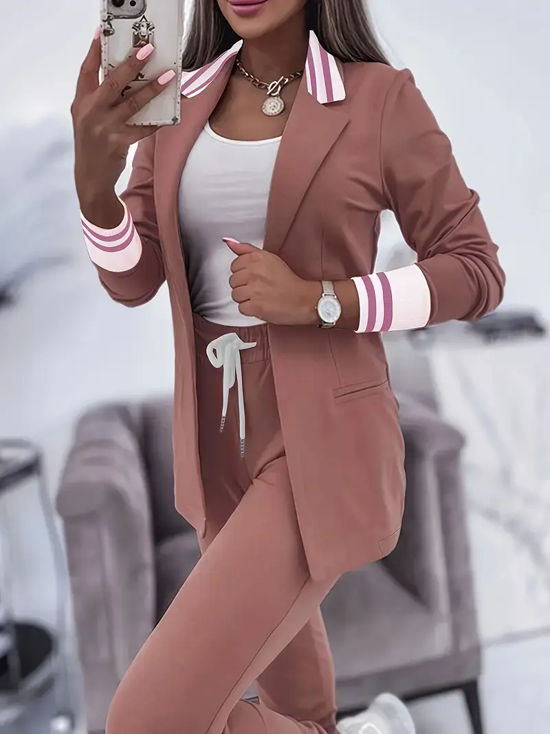 Herbstliches Streetwear Gestreiftes Set - Sophie