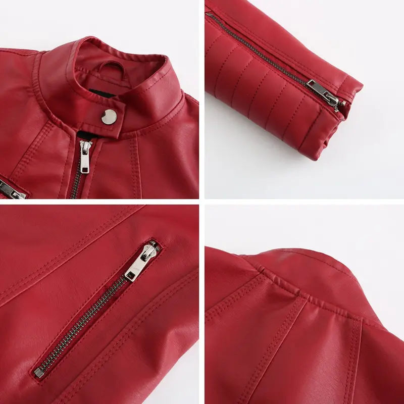 Herbstliches Stylisches Leder Damenjack – Elin