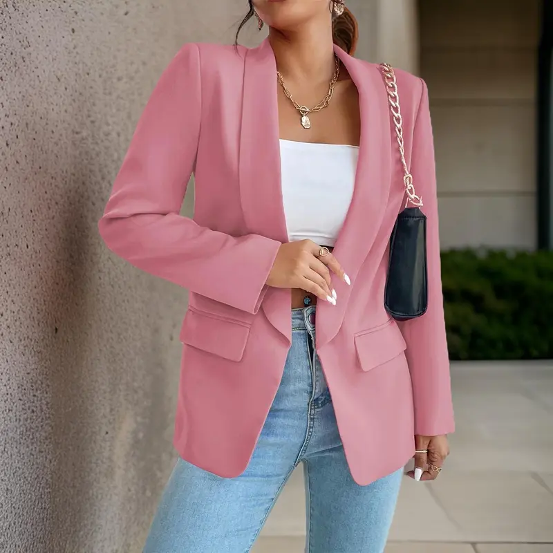 Herfststijlvolle Damesblazer van Polyester-Katoen - SophieBlaze