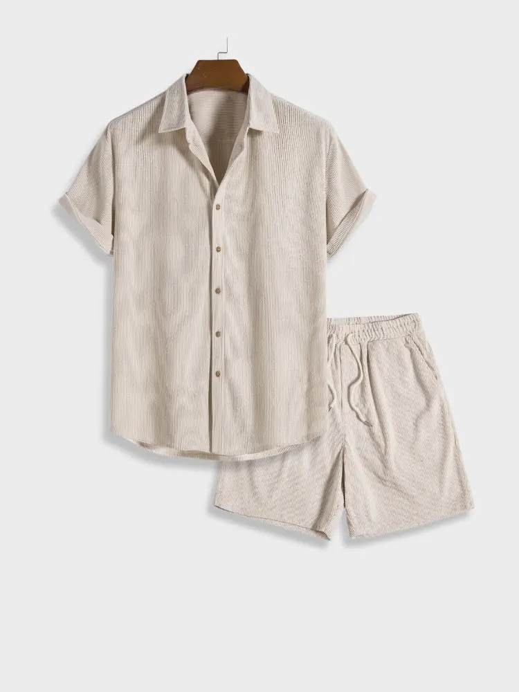 Herren Corduroy Shorts mit Knopfverschluss – Sven
