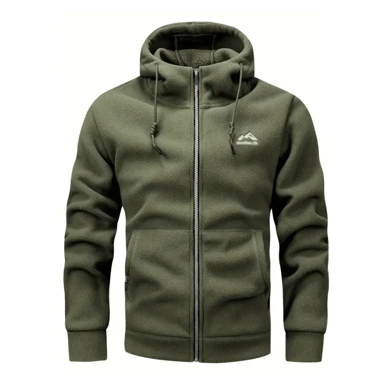 Herren Fleecejacke mit Kapuze & Reißverschluss – Sören