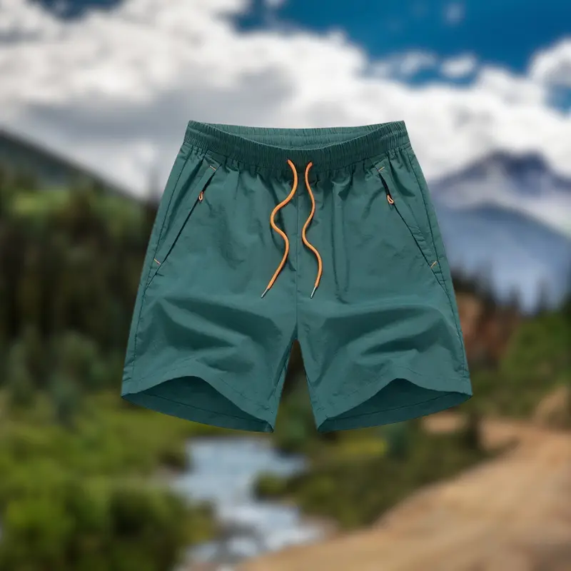 Herren Laufshorts mit Mesh-Innenshorts und Reißverschlusstaschen – Nikoas