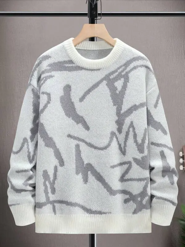 Herrenpullover mit Winterlichem Grafischem Print – Arvid