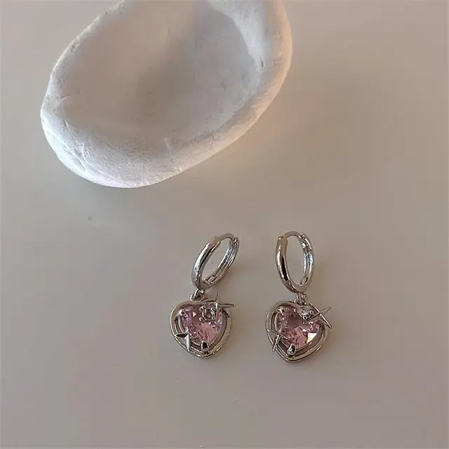 Herztropfen | Mode Rosa Pfirsich Herz Tropfen