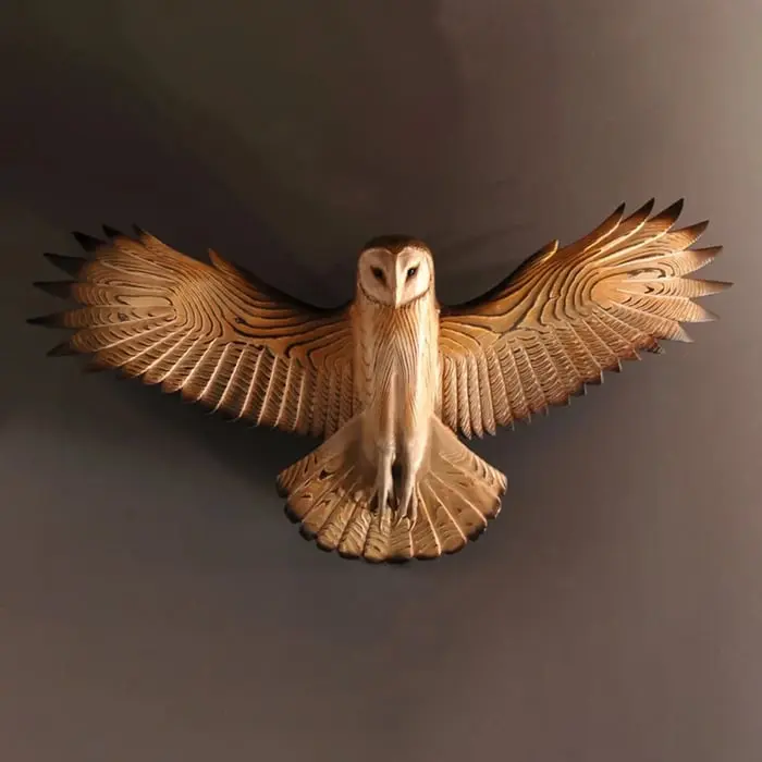 Holzwanddeko – Eule “Majestic”