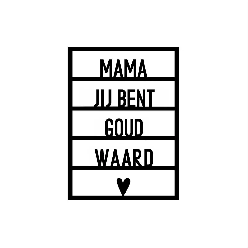 Houten wenskaart - Mama jij bent goud waard