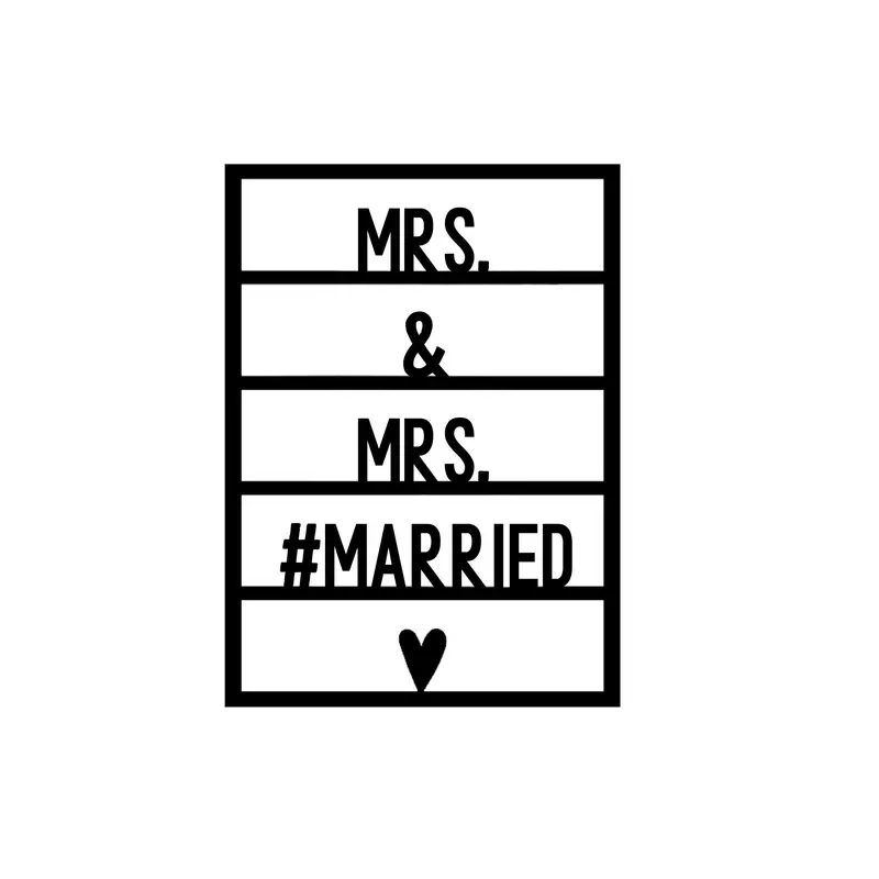 Houten wenskaart - Mrs. & Mrs. #Married