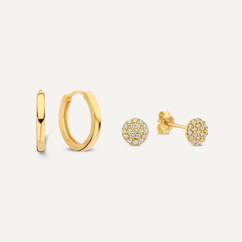 Huggie Hoops Cubic Zirconia Earrings Set