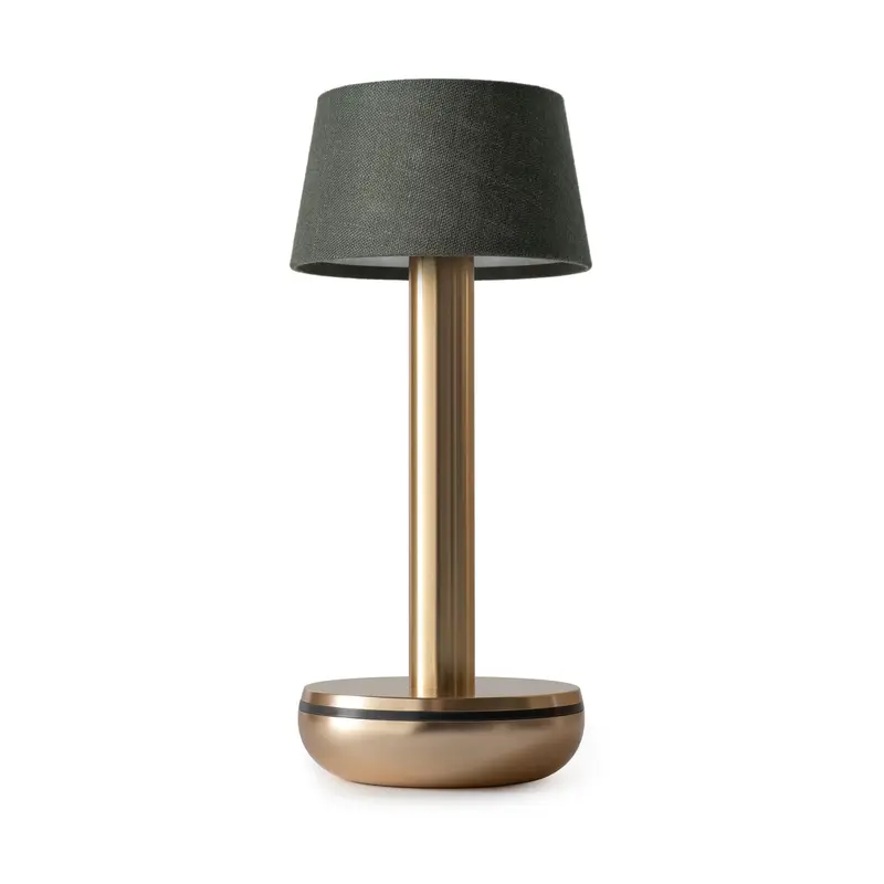 Humble Two Draadloze LED Tafellamp | Goud & Emerald Linnen