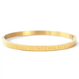 I Love You To The Moon And Back - Lief Label - Bangle Steel Armband - Goudkleurig
