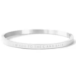 I Love You To The Moon And Back - Lief Label - Bangle Steel Armband - Zilverkleurig