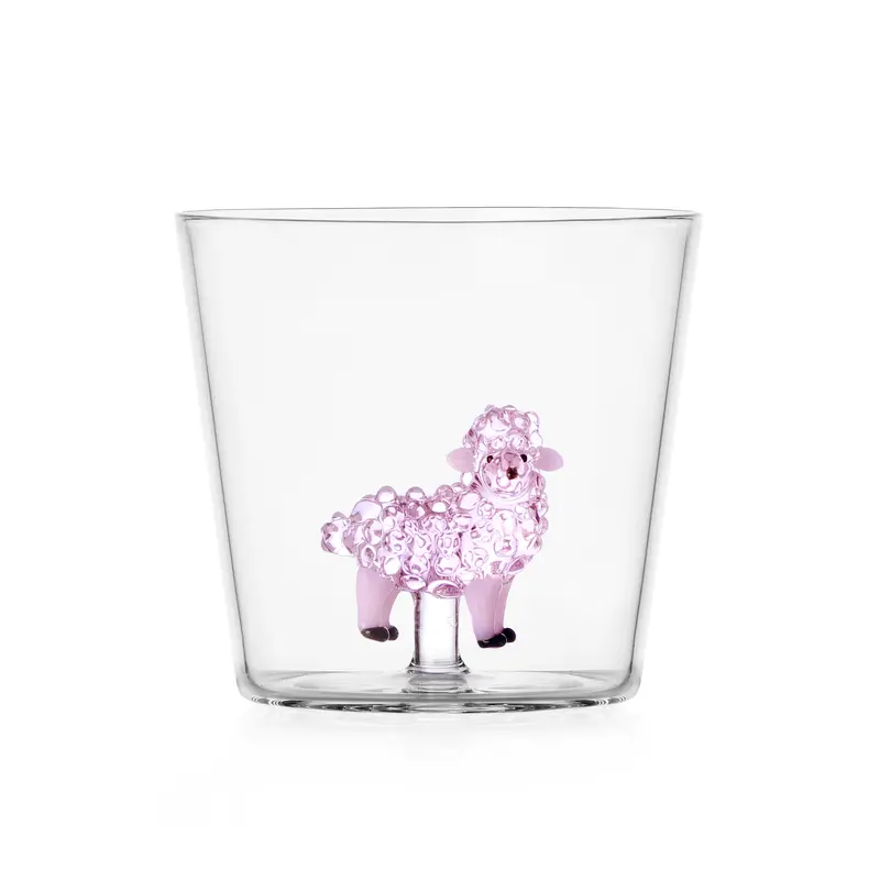 Ichendorf Milano Animal Farm Waterglas | Roze Schaap