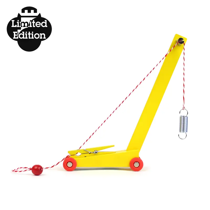 Ikonic Yellow Crane Houten Hijskraan | Floris Hovers | Limited