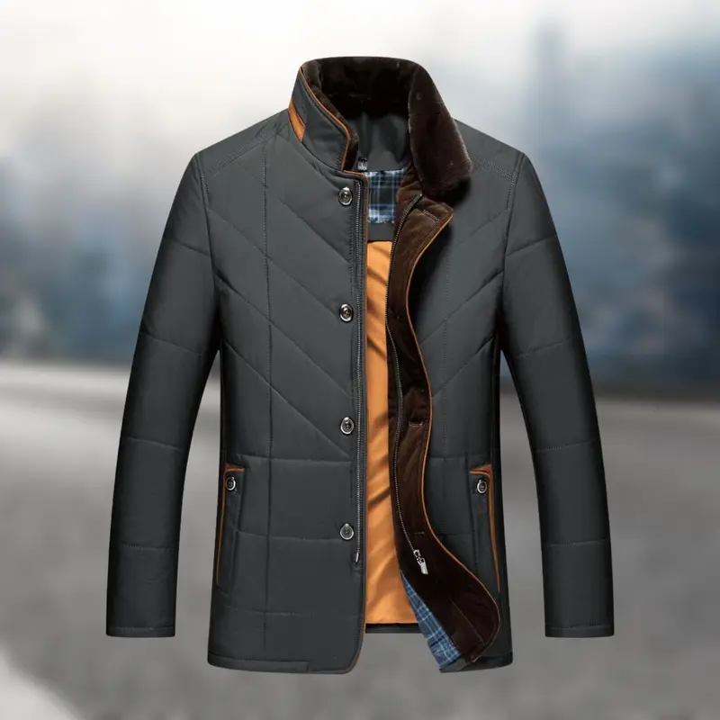 Jack Cohen Inspiriert | Klassische Gepolsterte Fleece-Herrenjacke für den Winter