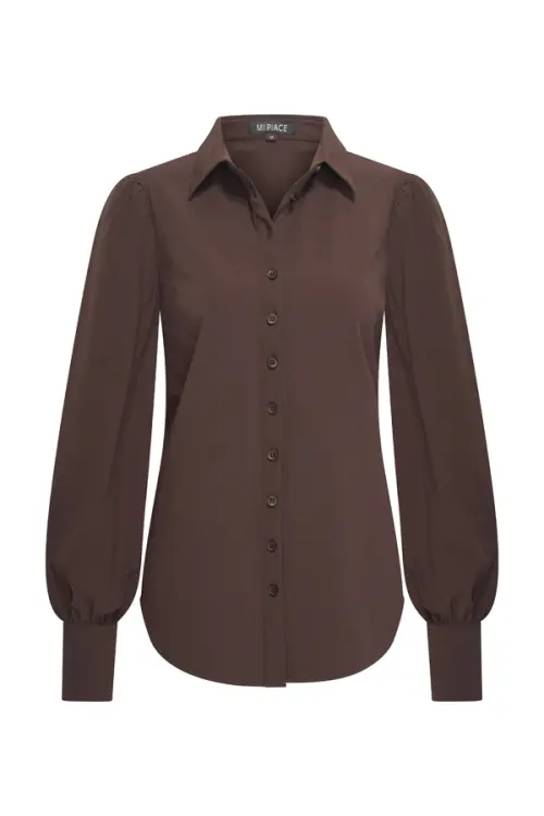 Jade - Mi Piace - Travelstof Blouse - Espresso - 202037