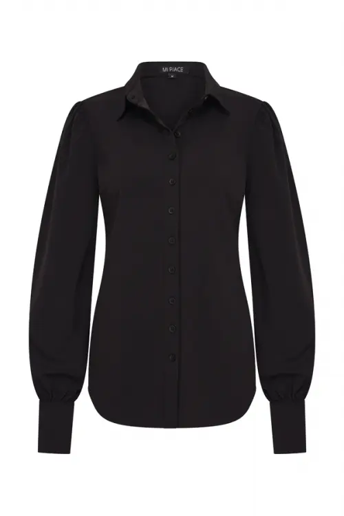 Jade - Mi Piace - Travelstof Blouse - Zwart - 202037