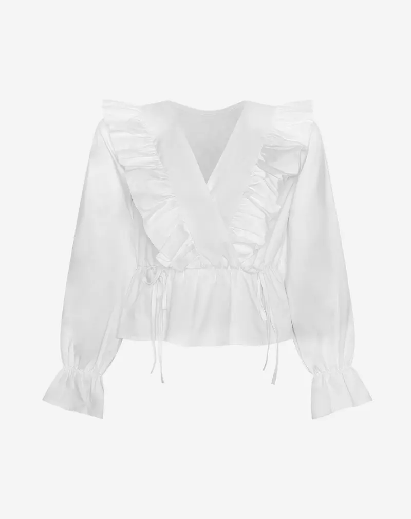 JADE POPLIN RUFFLE TOP WIT