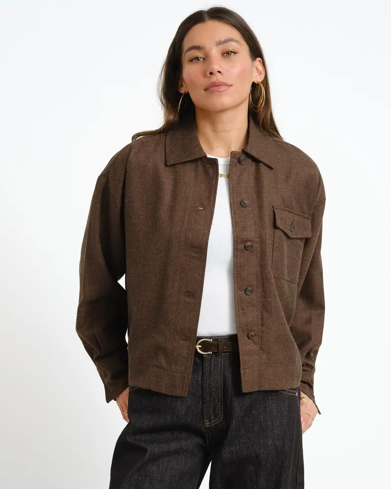 Jala Lili Overshirt Dark Brown Melange