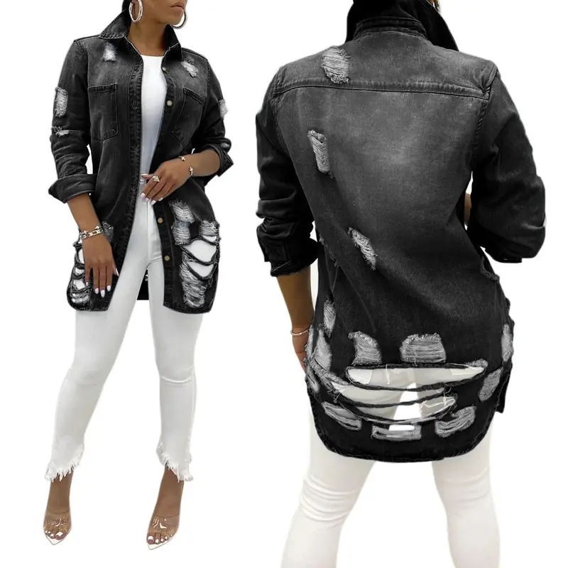 Jeansjacke mit Rissen für Herbst 2025