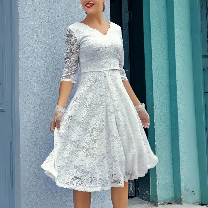 Jenny Herbstkleid mit 3/4-Ärmeln für 2026