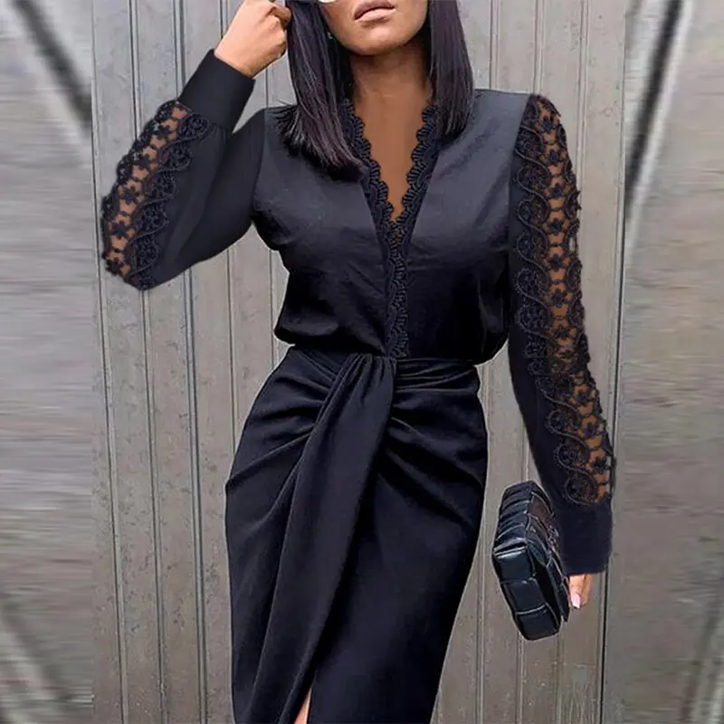 Joriekes Herbstkleid I Kleid mit Schlitz für Frauen