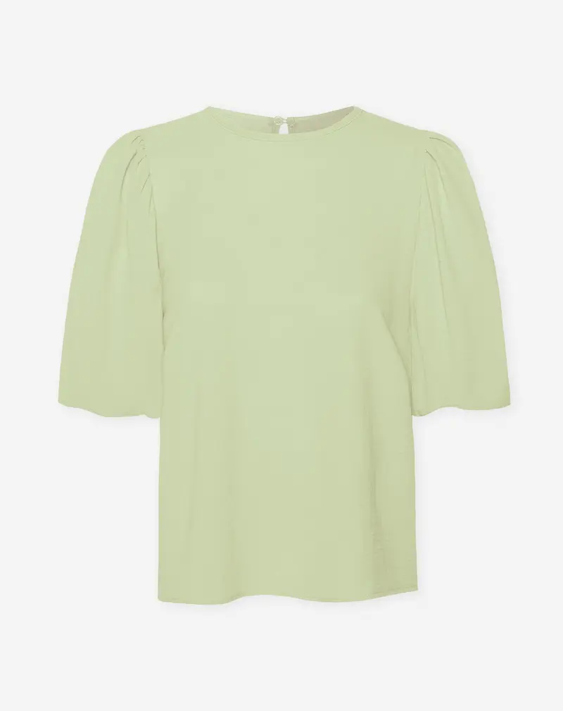 JULIE PUFF SLEEVE TOP LICHT LEGERGROEN