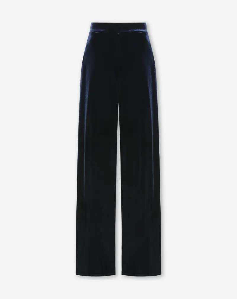 JULIE VELVET PANTALON TALL MARINEBLAUW