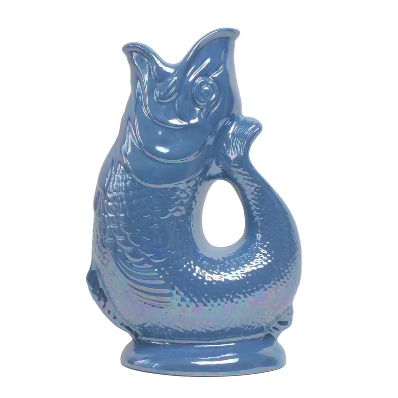 Karaf Vis met Geluid | Waterkan Lustre Zeeblauw | Gluckigluck