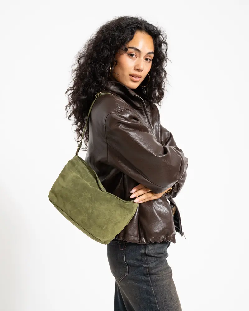 Karin Suede Tas Groen