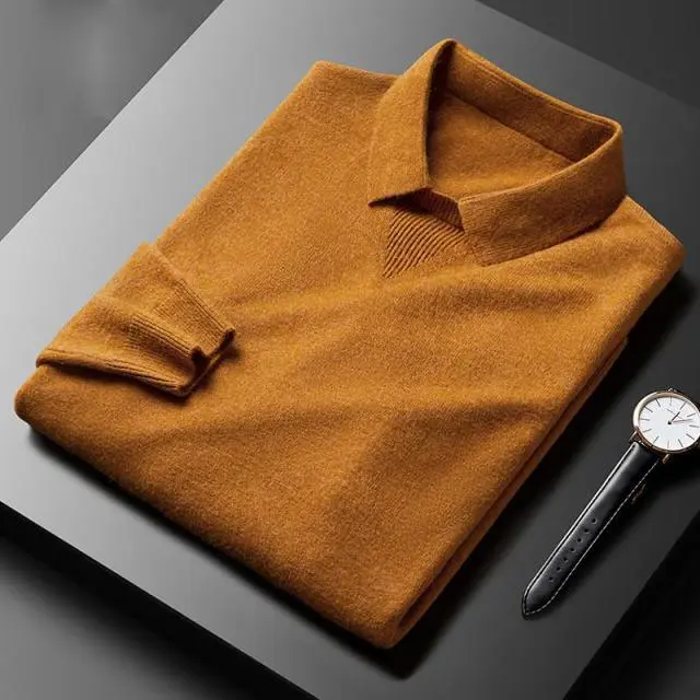 Kaschmir-Polopullover – Herbstzauber LuxeRetro