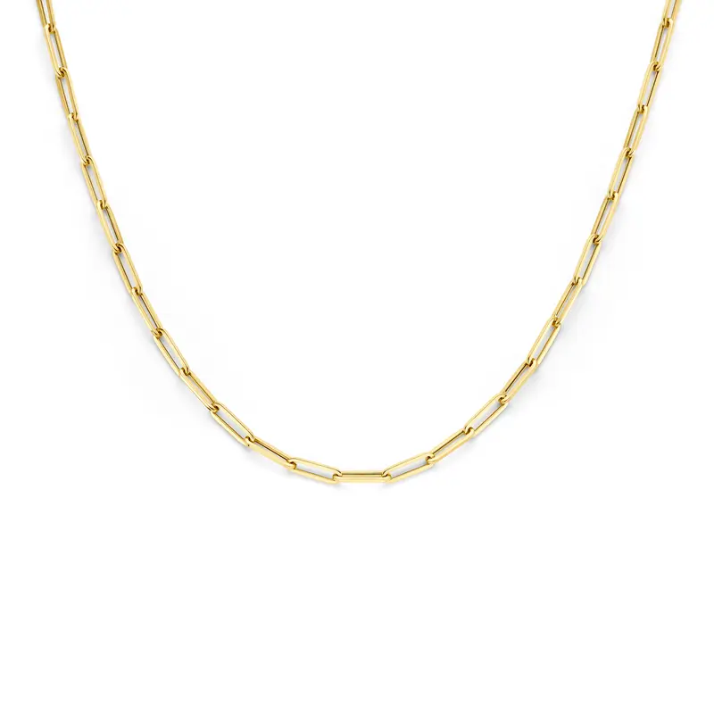 'Kate' 14 karaat geelgouden paperclip ketting 45 cm